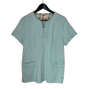 Dansko Medical Scrub Top Short‎ Sleeve V-Neck Mint Green Size Medium